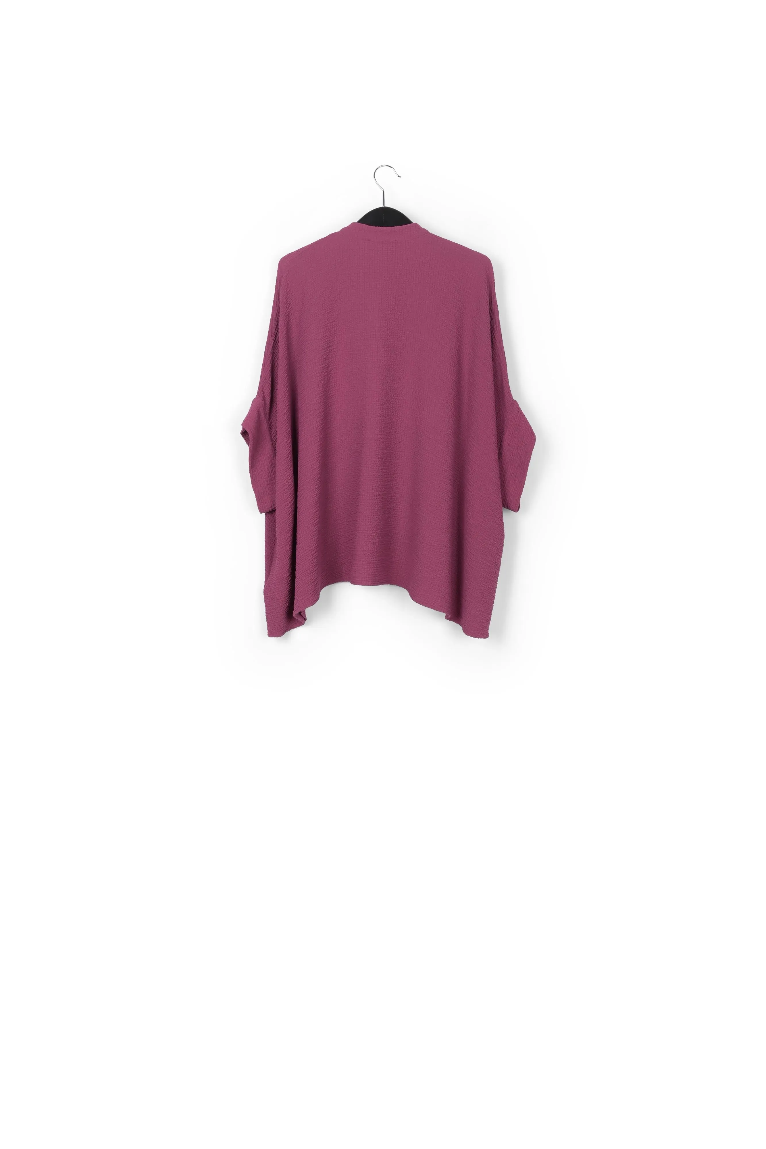 Purple boxy-cut seersucker shirt