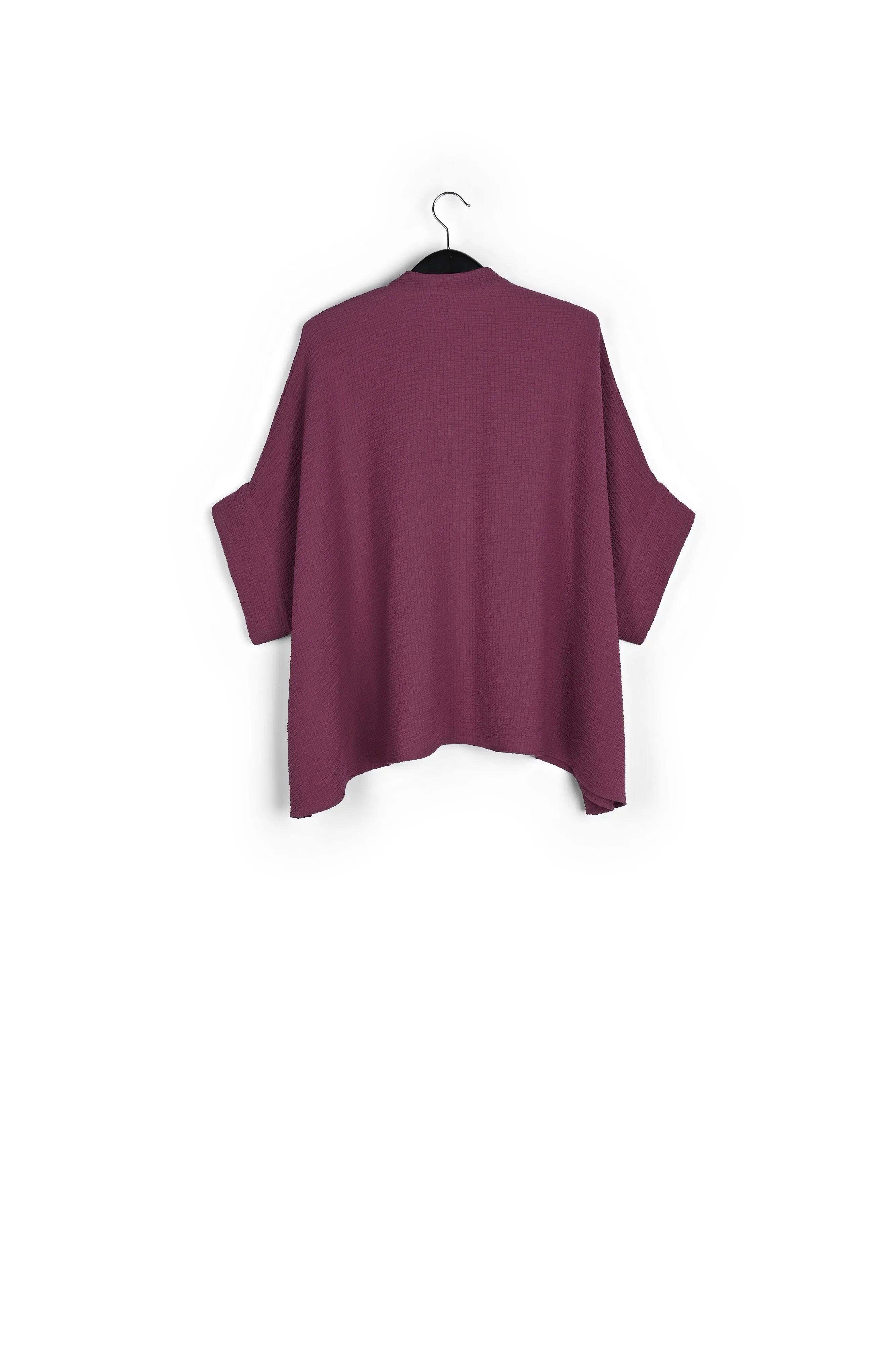 Purple boxy-cut seersucker shirt