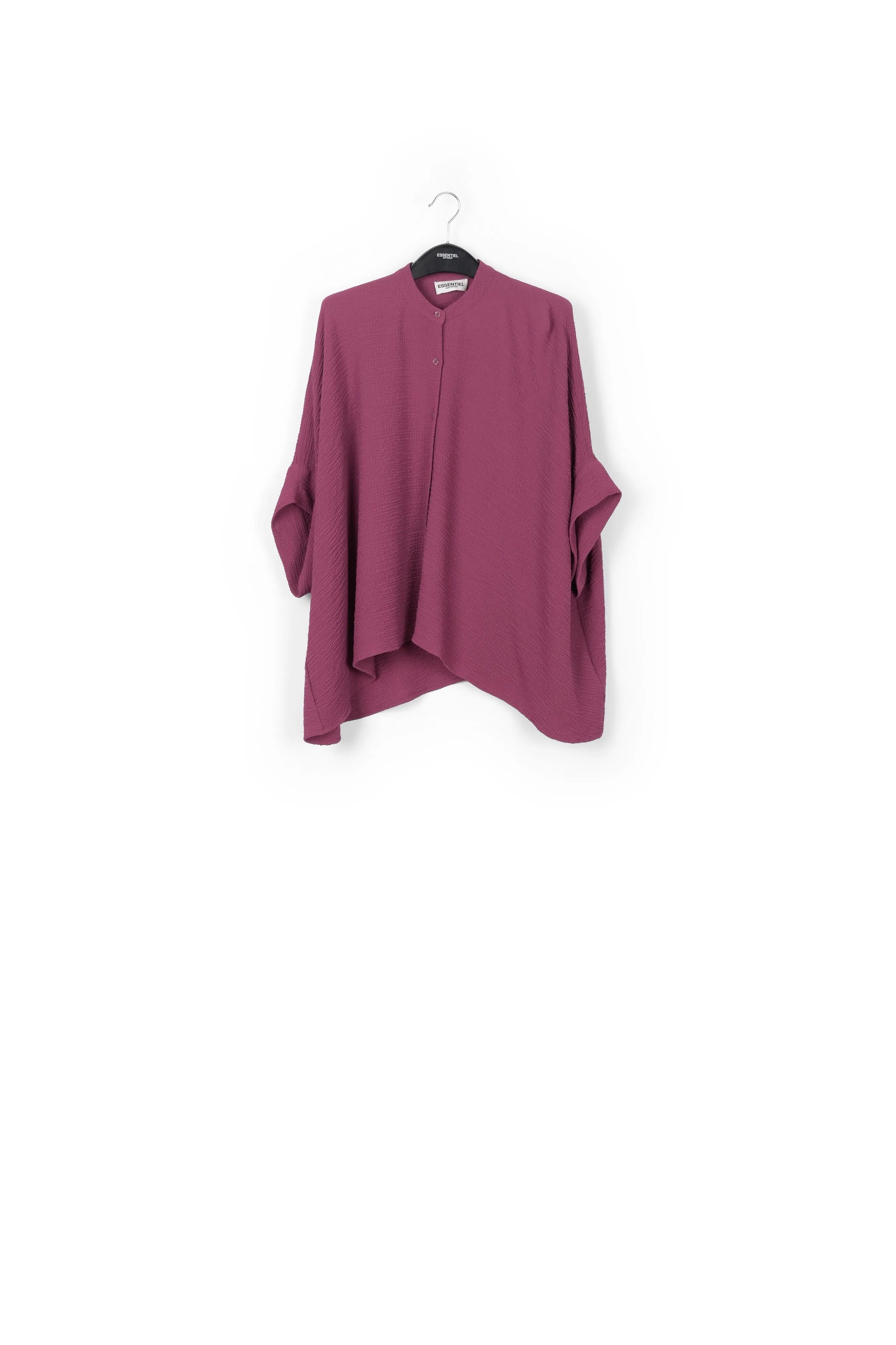 Purple boxy-cut seersucker shirt