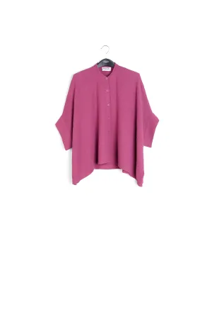 Purple boxy-cut seersucker shirt