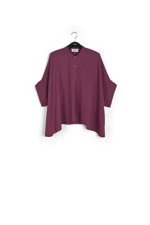 Purple boxy-cut seersucker shirt