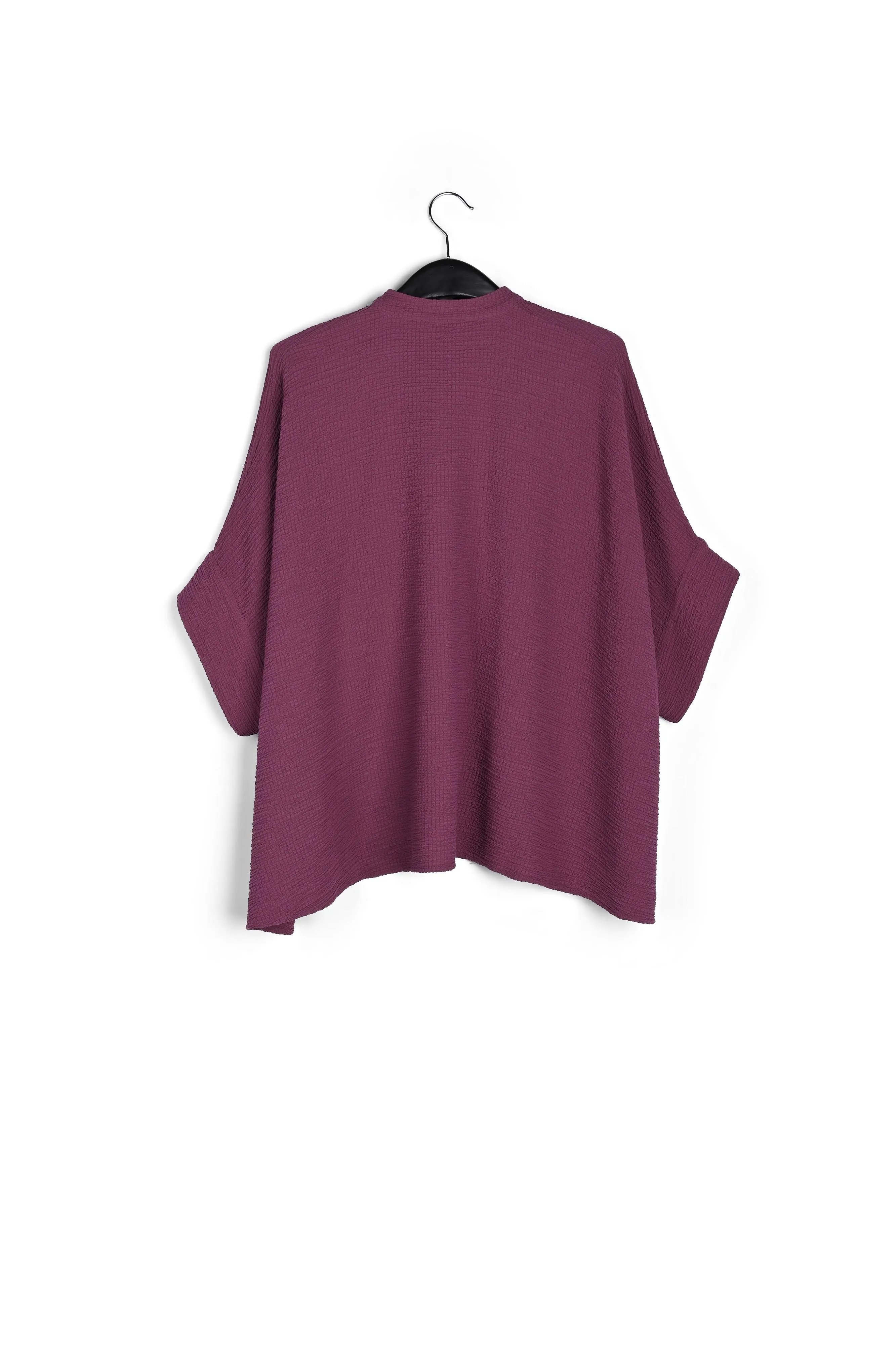 Purple boxy-cut seersucker shirt