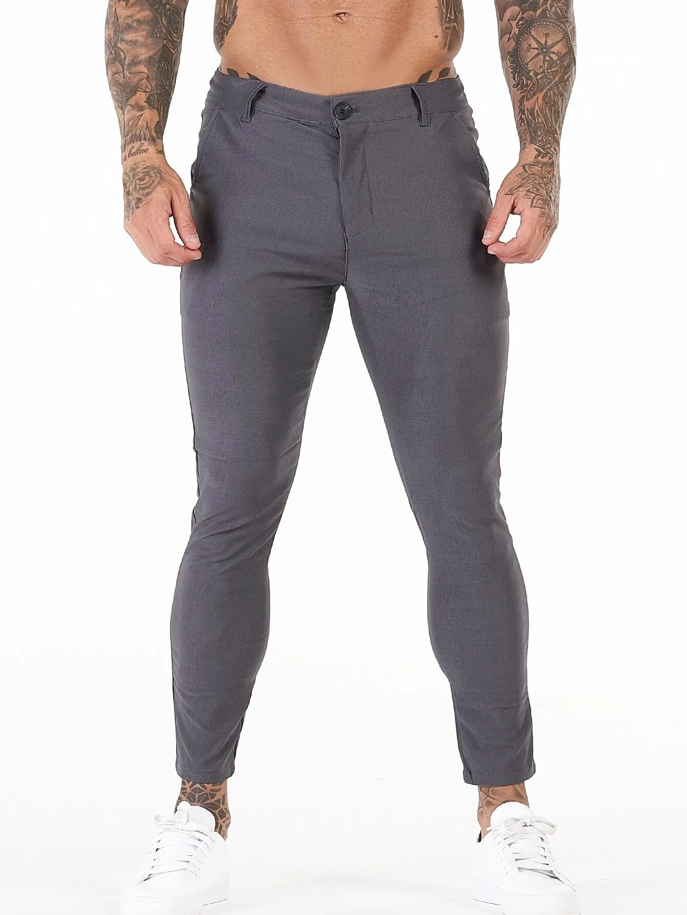 QA Men Solid Skinny Trousers