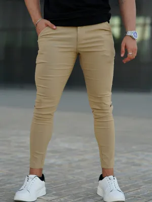 QA Men Solid Slant Pocket Skinny Trousers