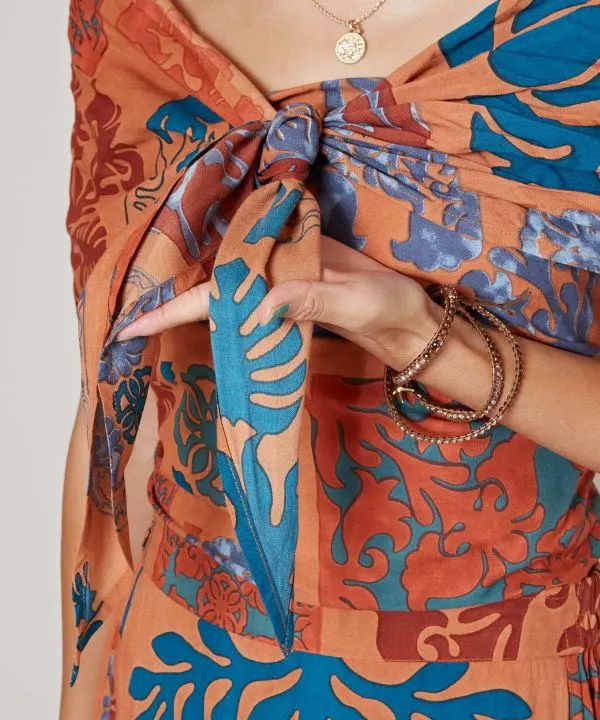 Quilts Print One-Piece Sash Skirt