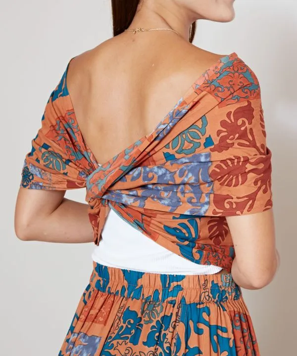Quilts Print One-Piece Sash Skirt