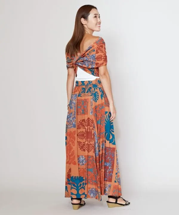 Quilts Print One-Piece Sash Skirt