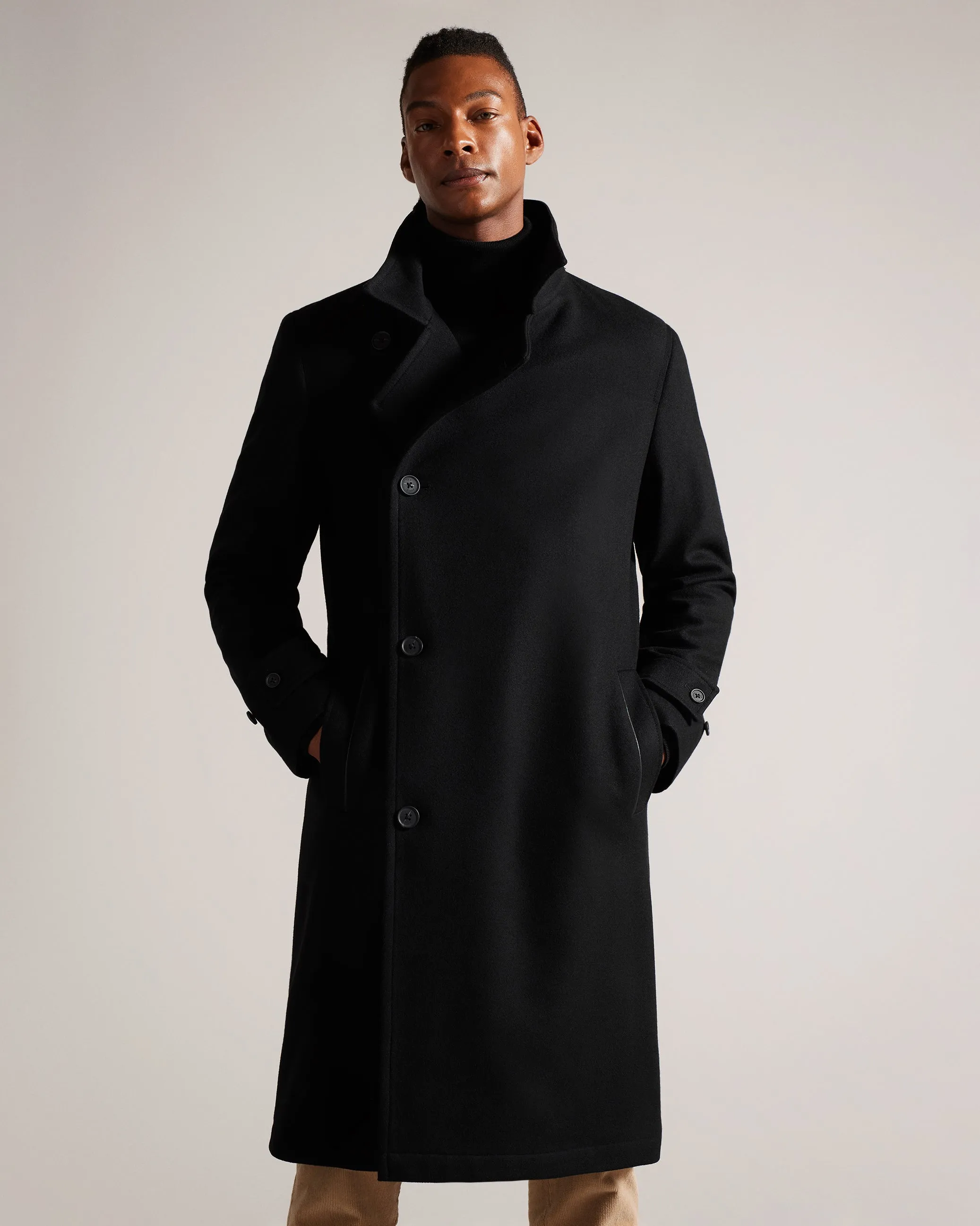 Radford Longline Wool Funnel Neck Wrap Coat