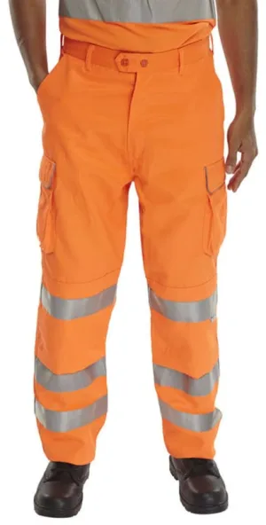 Rail Specification Hi Vis Trousers With Kneepad Pocket Class 2 Hi Vis Rst-RIS 3279