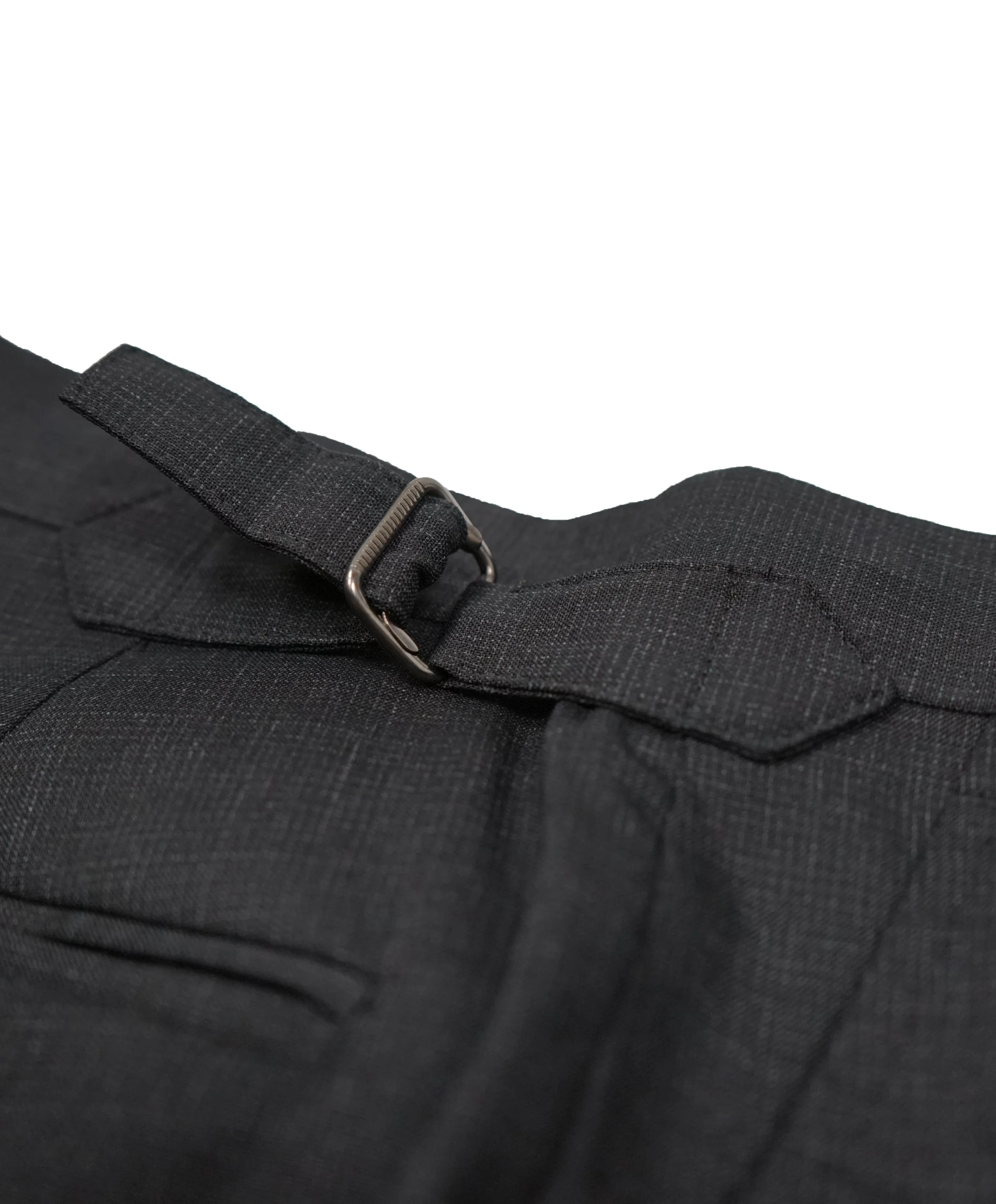 RALPH LAUREN BLUE LABEL - Gray Micro Check Dress Pants With Side Tabs - 29W