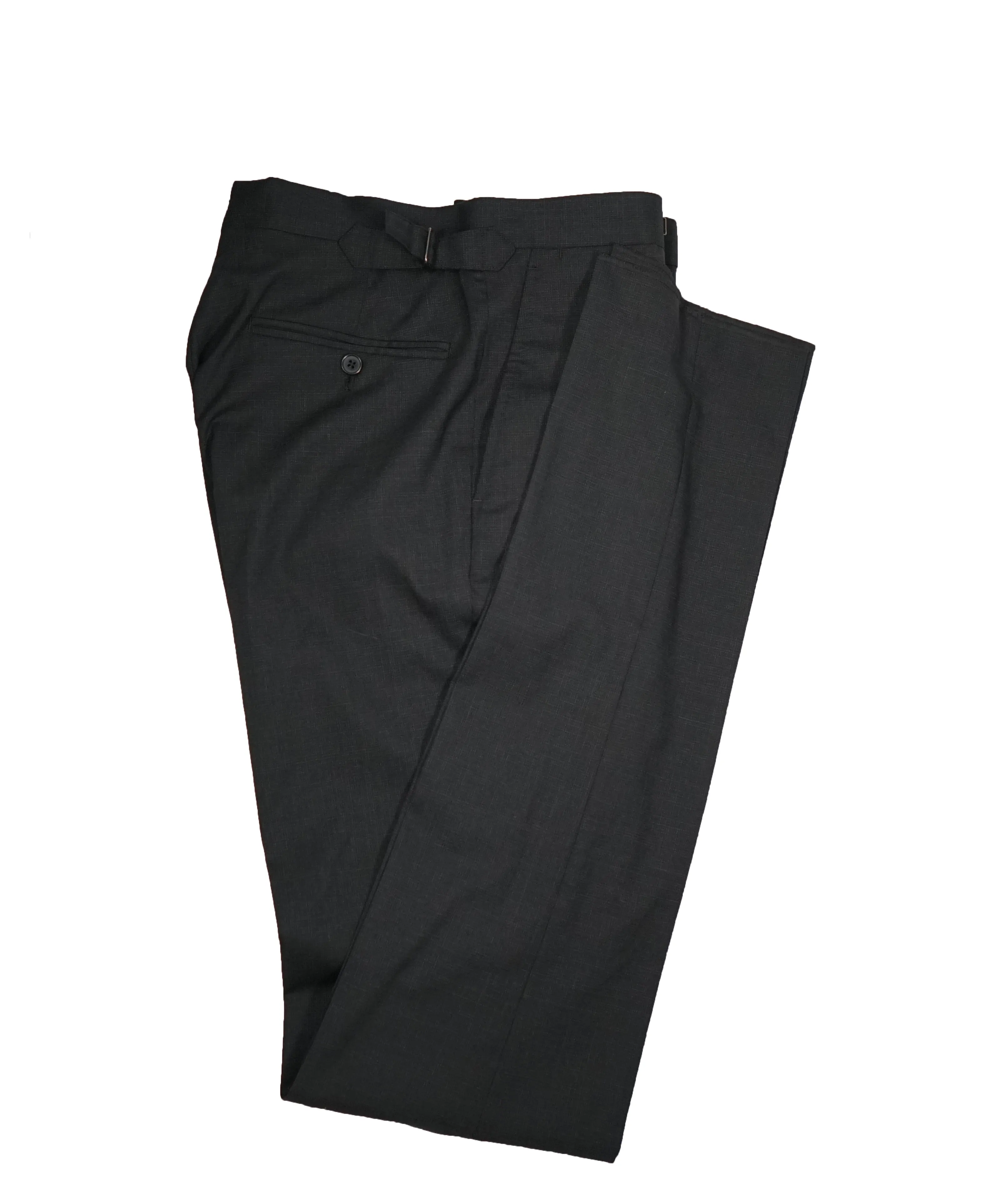 RALPH LAUREN BLUE LABEL - Gray Micro Check Dress Pants With Side Tabs - 29W