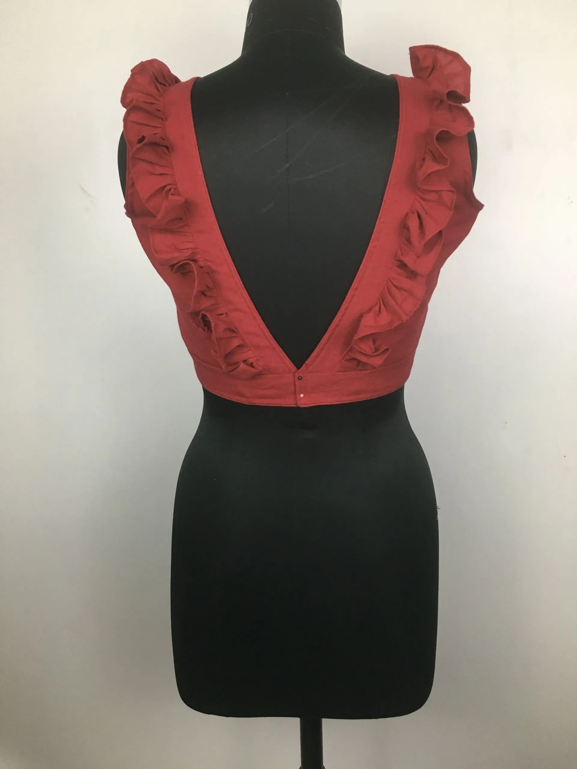 Red Sleeveless Cotton Blouse