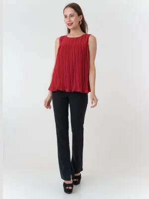 Red Solid Flared Top
