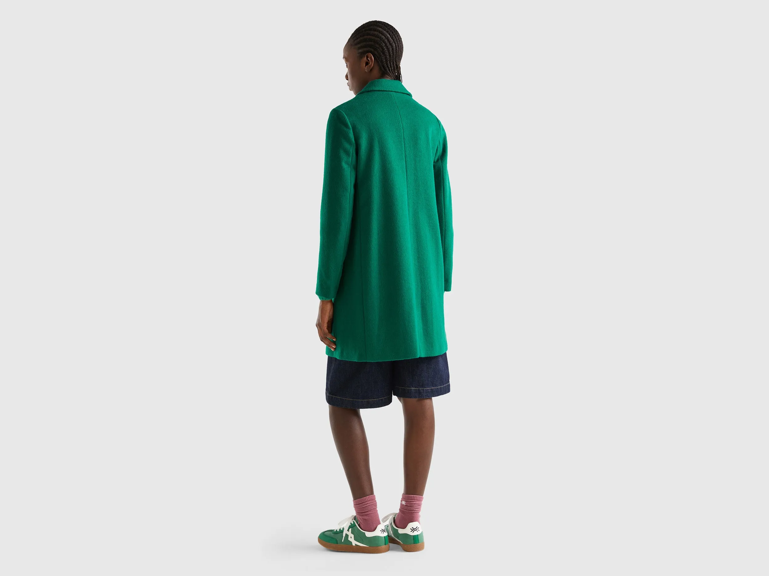 Relaxed Fit Button Down Solid Longline Coat