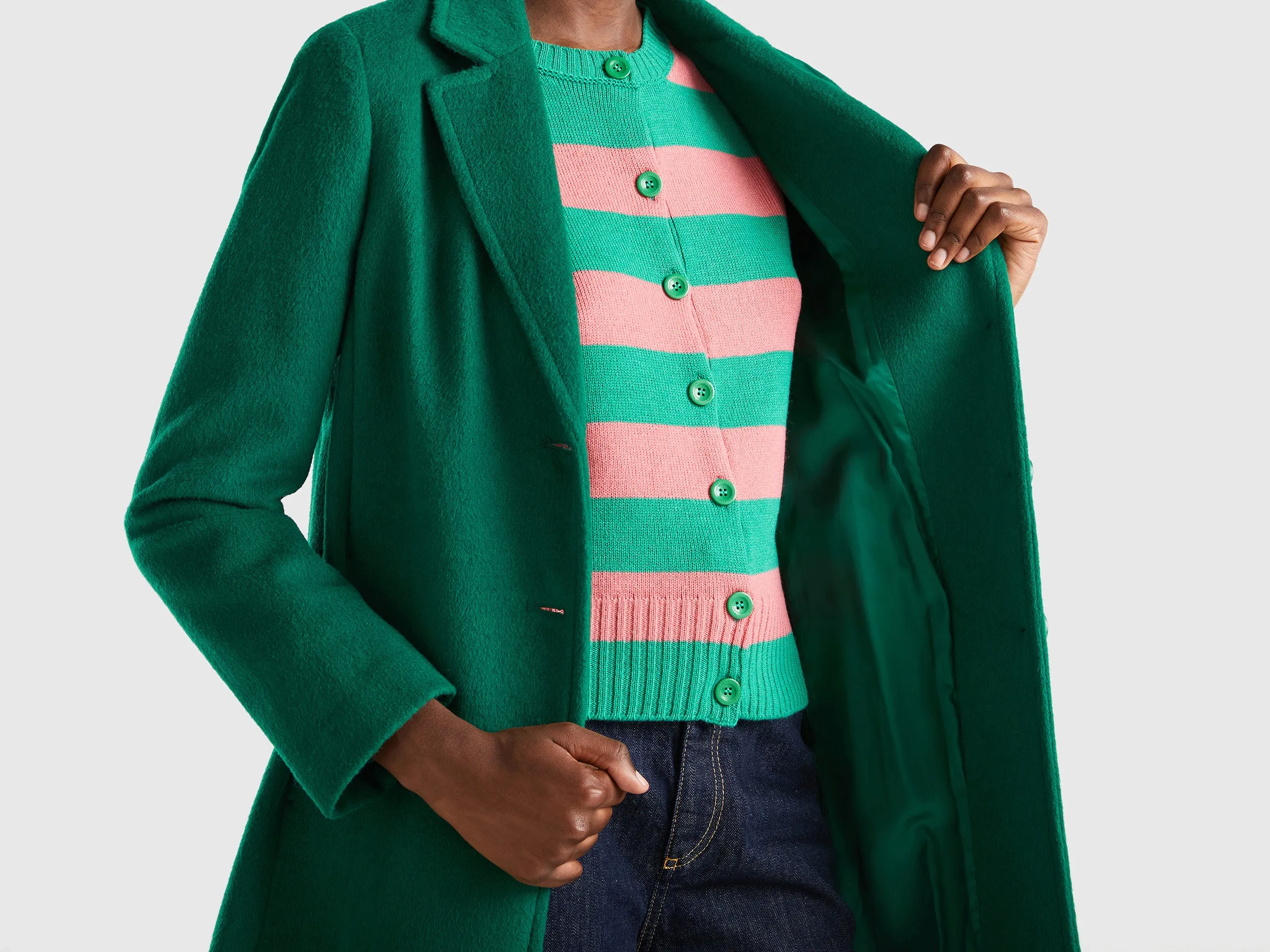 Relaxed Fit Button Down Solid Longline Coat