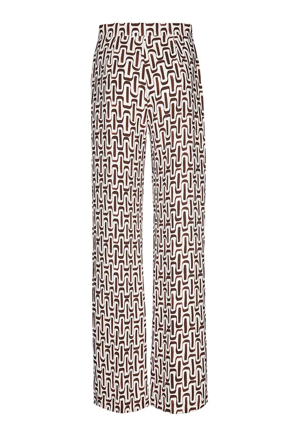 RETRO PRINT LOOSE STRAIGHT TROUSERS