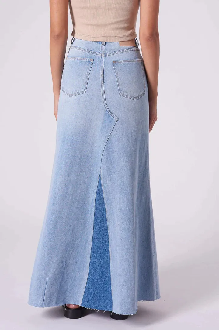 Rework Maxi Skirt  Light Bleach - Light Vintage Indigo