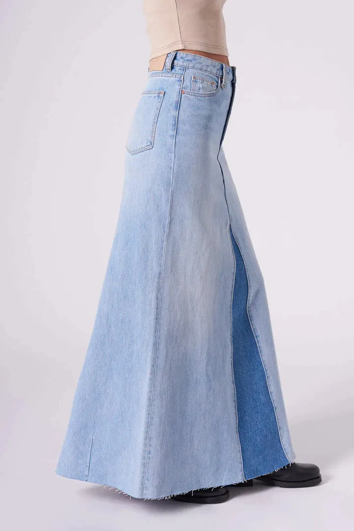 Rework Maxi Skirt  Light Bleach - Light Vintage Indigo