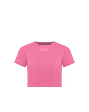 Ribbed Crew Neck Crop Top