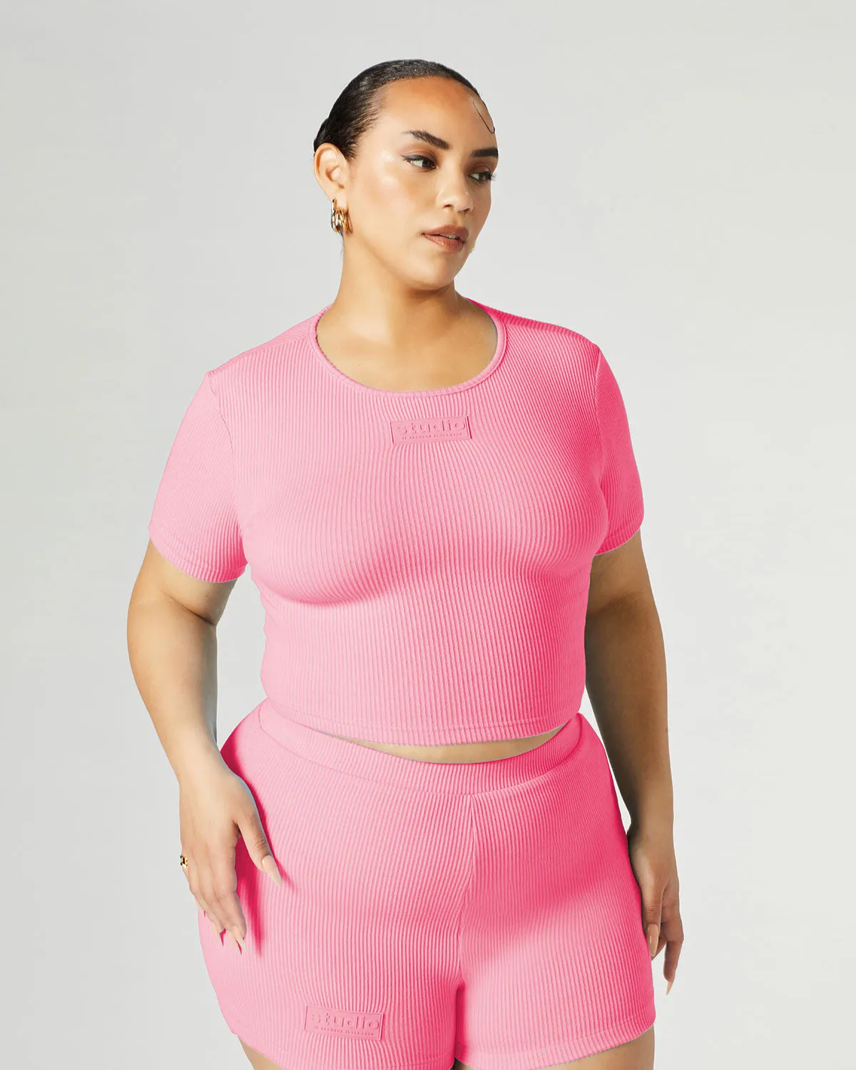 Ribbed Crew Neck Crop Top