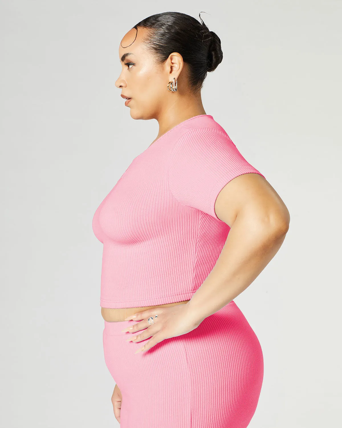 Ribbed Crew Neck Crop Top