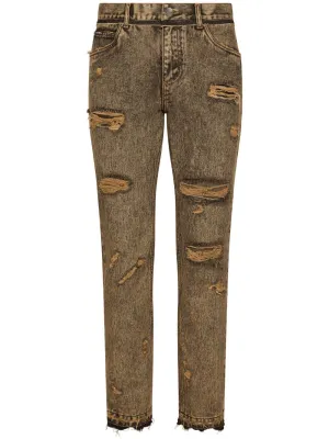 Ripped denim cotton jeans
