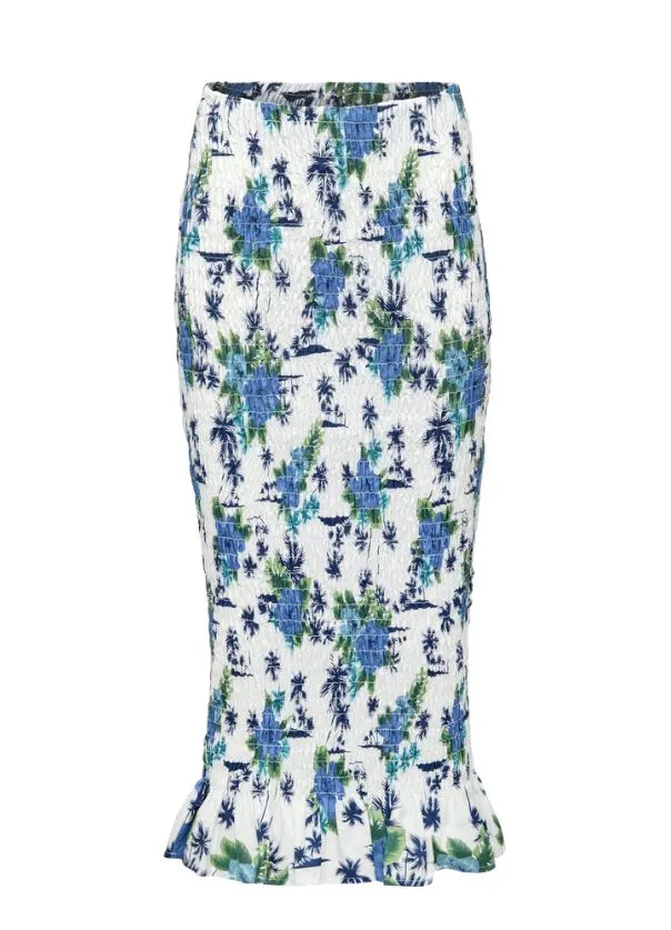 Ruched Floral Skirt