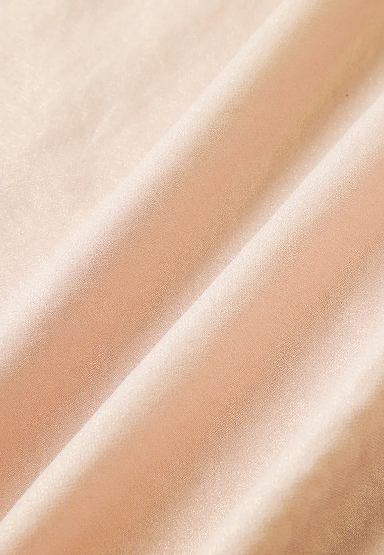 Ruffle-trim Lamé Blouse