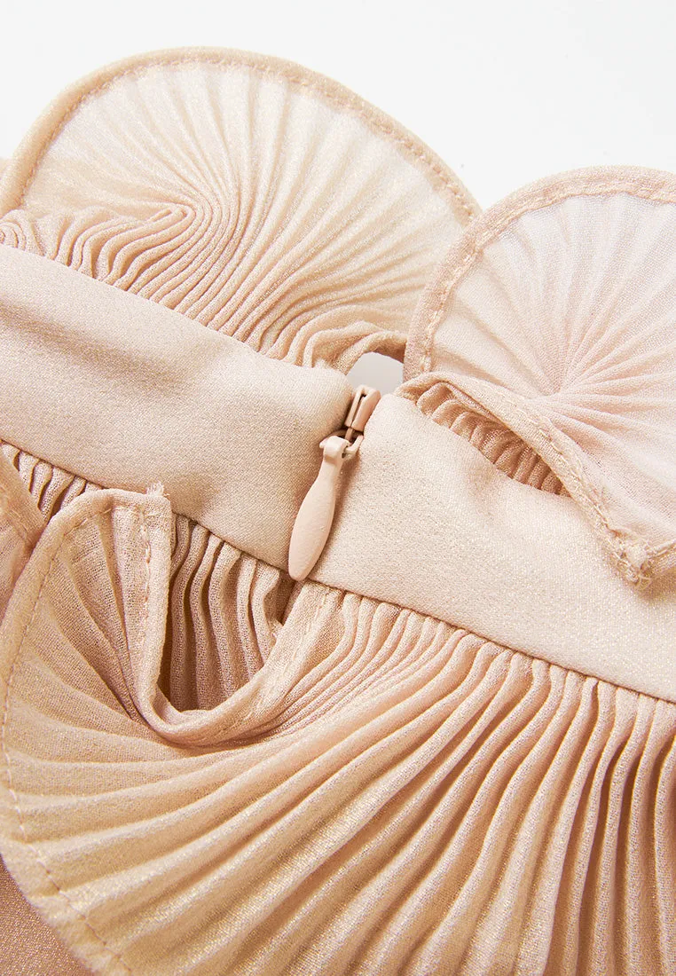 Ruffle-trim Lamé Blouse