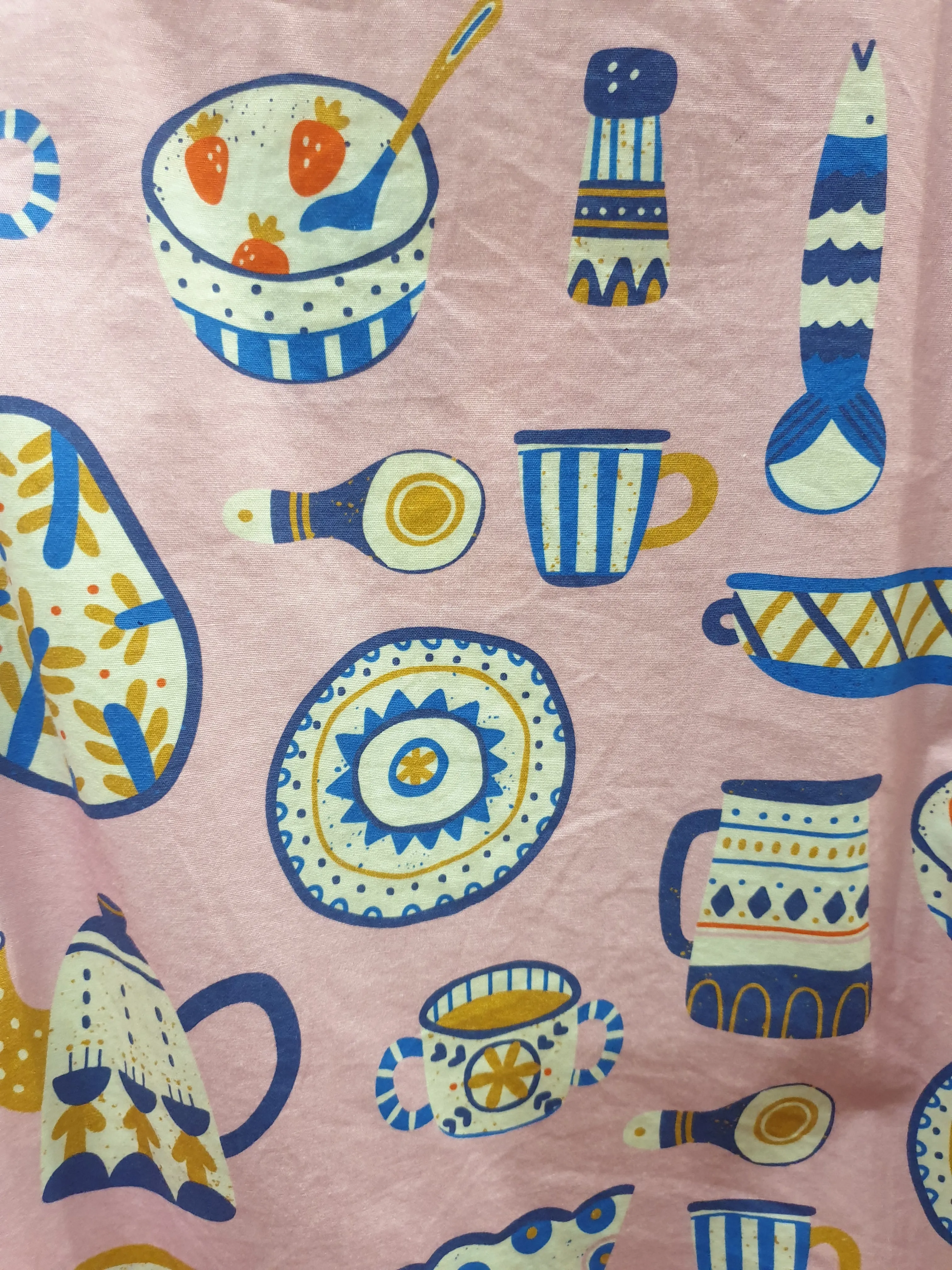 Rummage Style pink breakfast print long sleeve top size 18