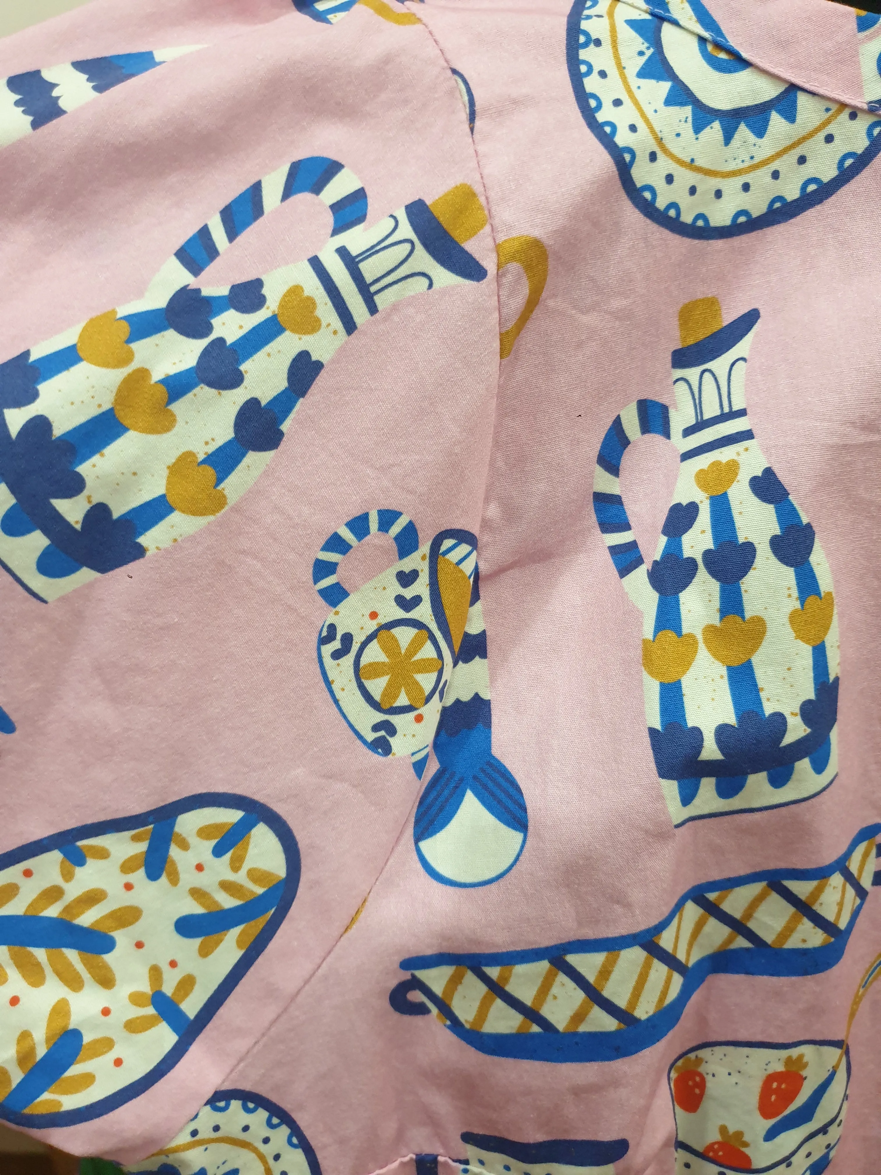 Rummage Style pink breakfast print long sleeve top size 18