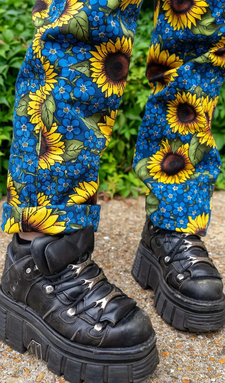 Run & Fly x Jen James Design Forget Me Not Straight Leg Jeans