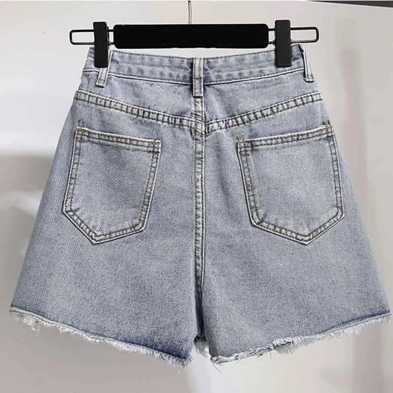 S-XL Summer Women O-neck Off Shoulder Irregular Striped T-shirt Sexy Denim Shorts 2pcs Office Lady T-shirt Button Shorts Suit