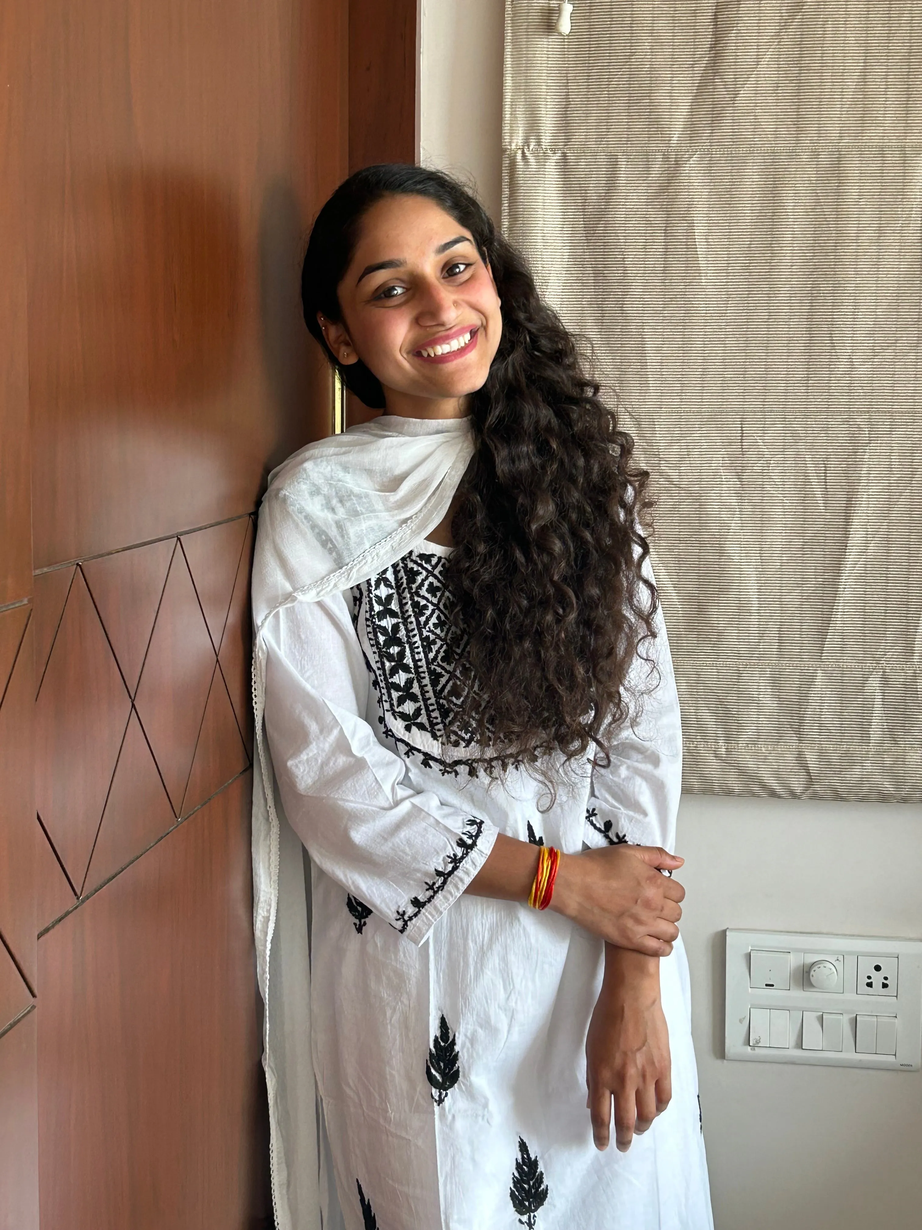 Sahiba Pretty White Lucknowi Chikankari cotton Kurti With Pant and Dupatta