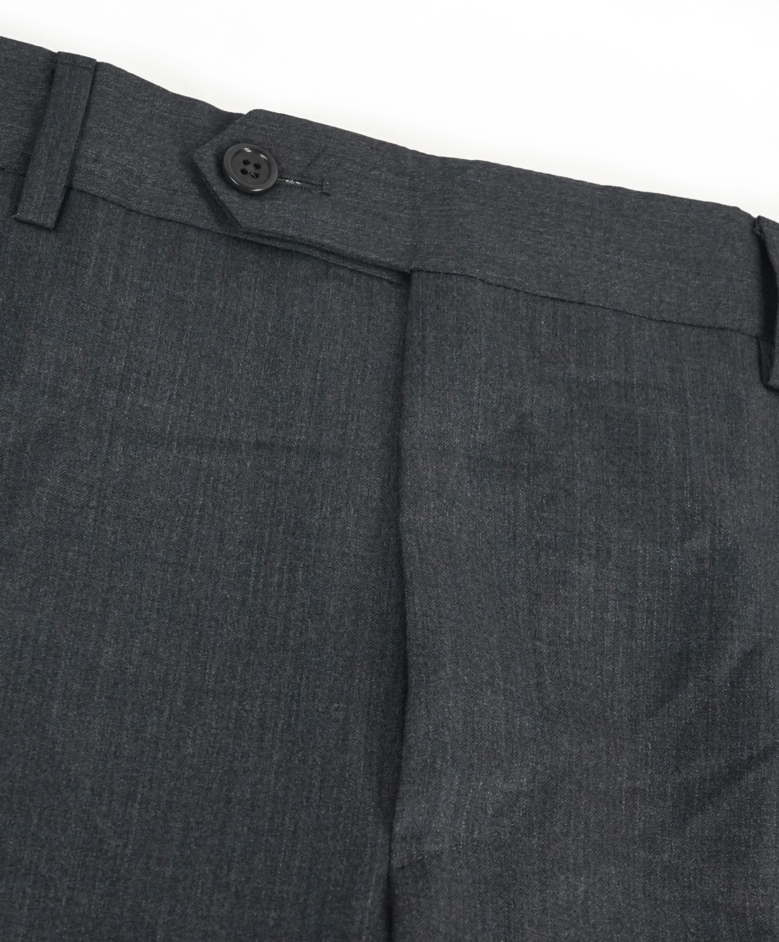 SAKS FIFTH AVE - Charcoal Wool & Silk MADE IN ITALY Flat Front Dress Pants -  32W