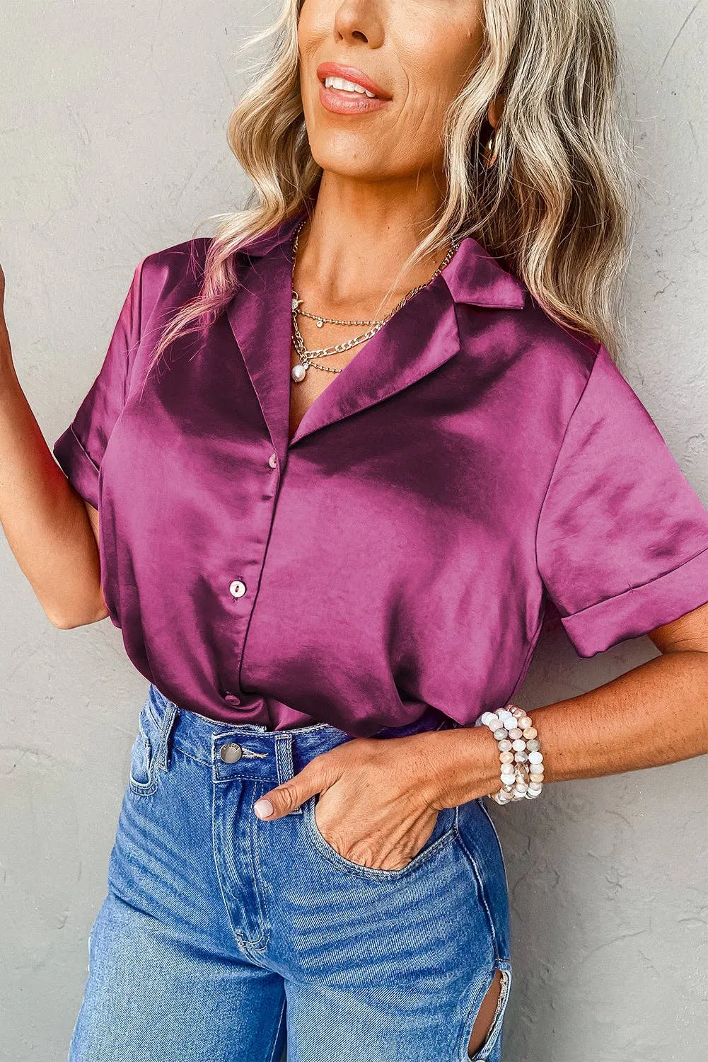 Satin Buttoned Shirt