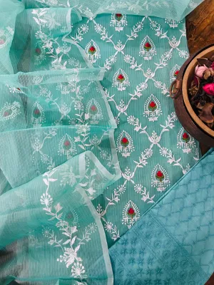 Sea Green Kota Doriya Suit