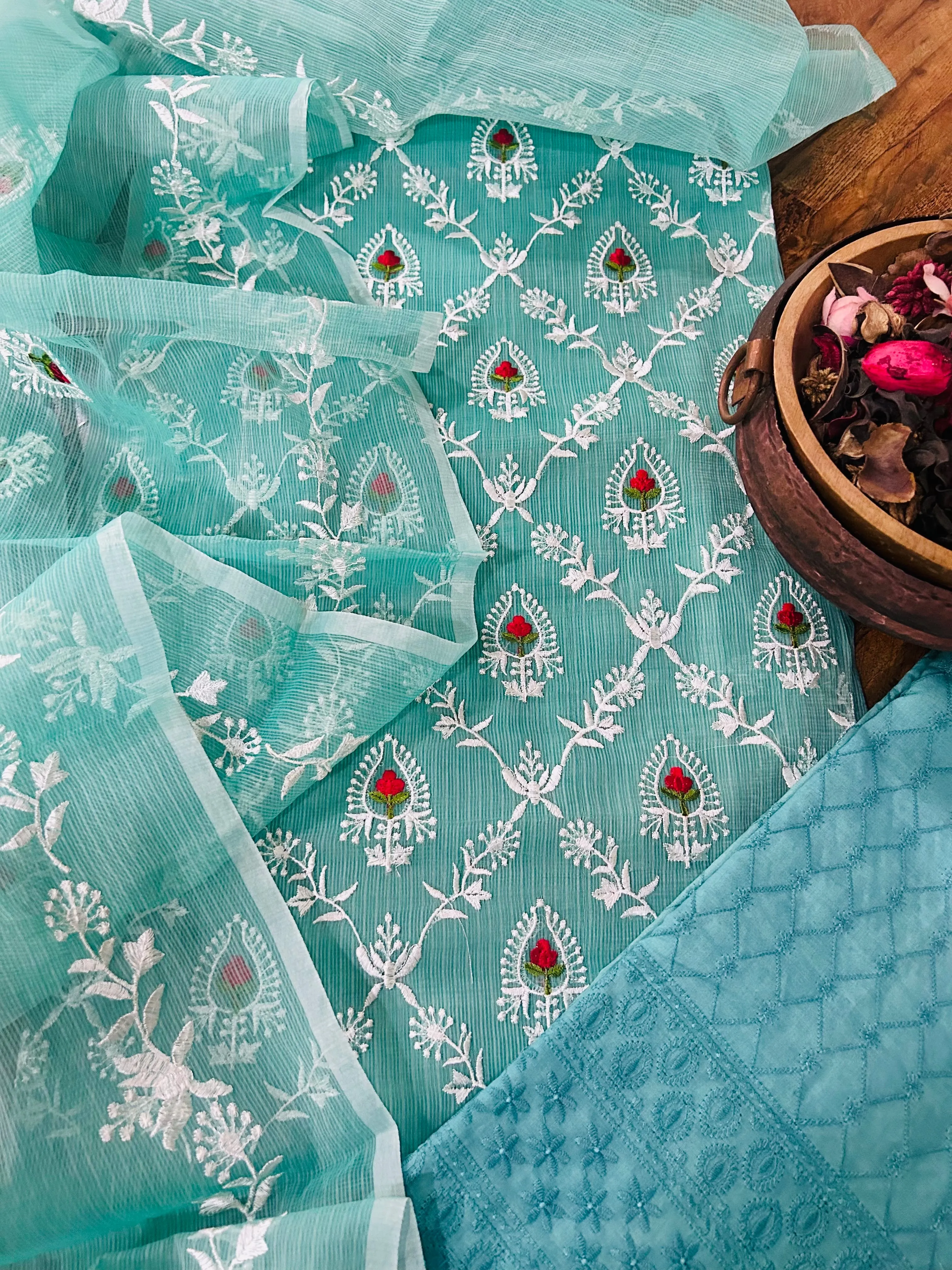 Sea Green Kota Doriya Suit