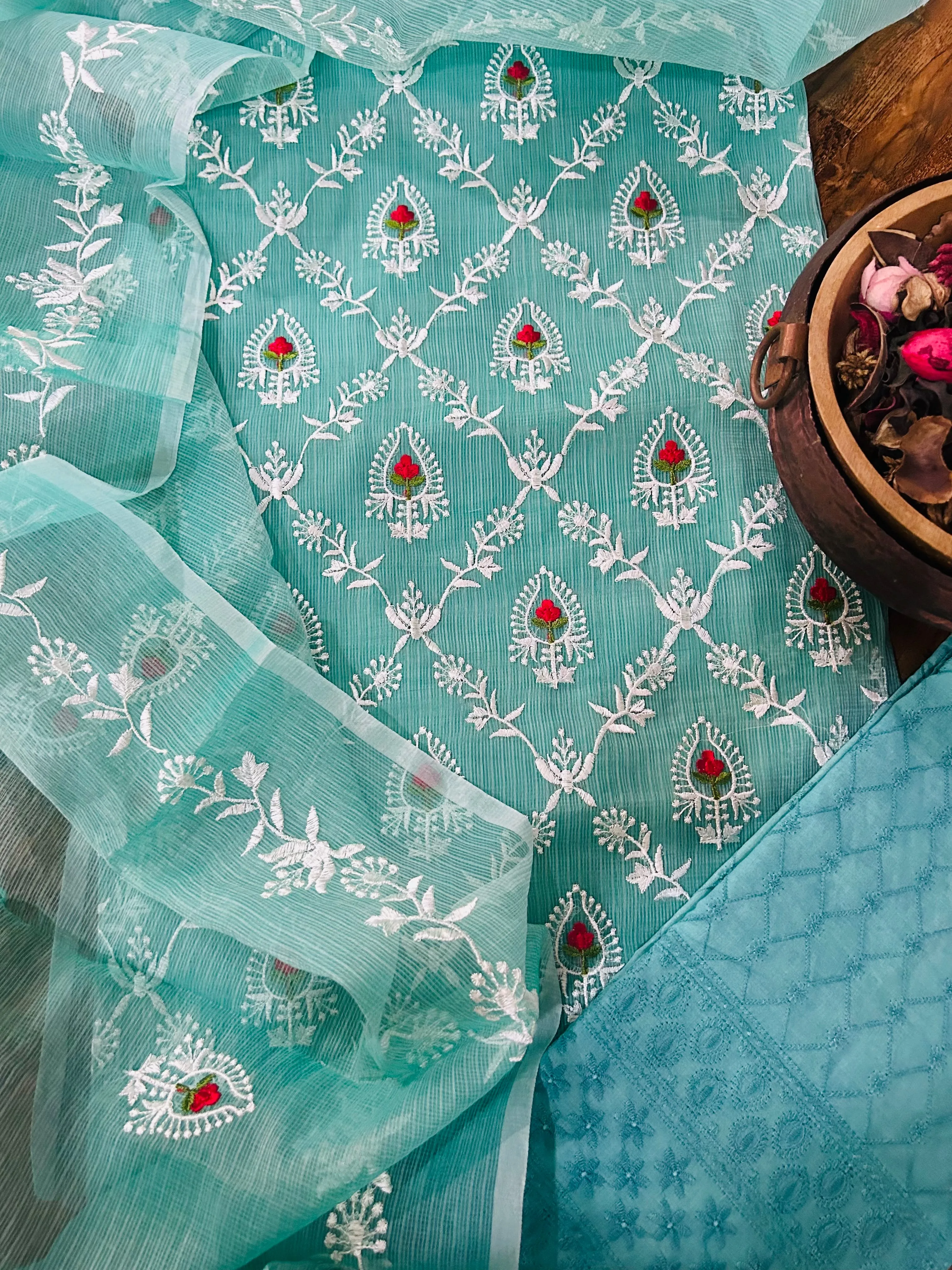 Sea Green Kota Doriya Suit