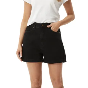 Seventy Threes Organic Denim High Waisted Shorts - Washed Black