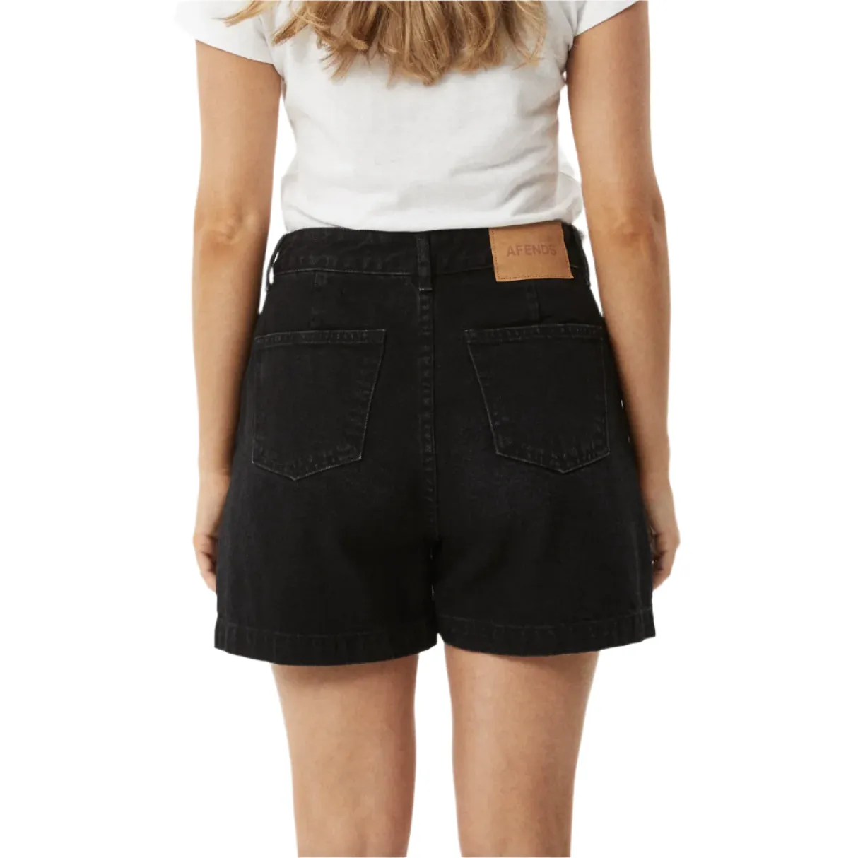 Seventy Threes Organic Denim High Waisted Shorts - Washed Black