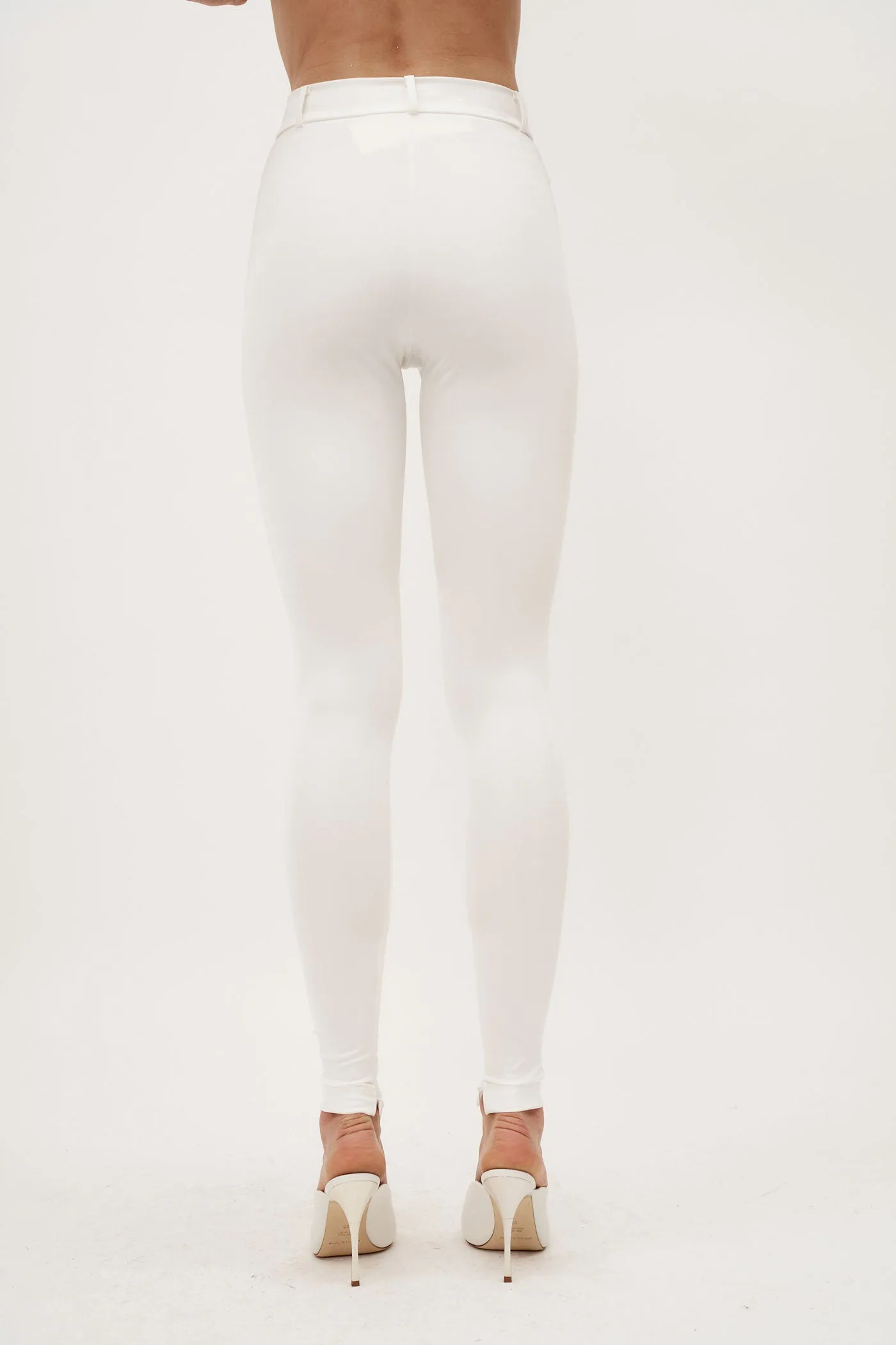 Skinny Tailored Cream Trousers