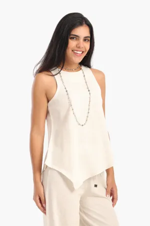 Sleeveless Asymmetrical Blouse