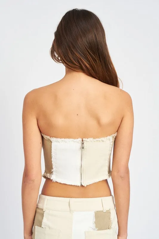 SLEEVELESS BLOCK CORSET TOP