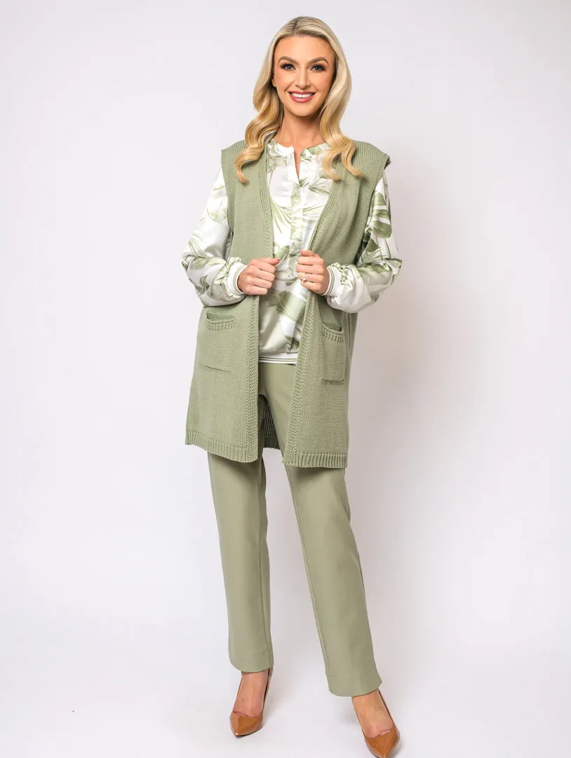 Sleeveless Cardigan - Light Khaki
