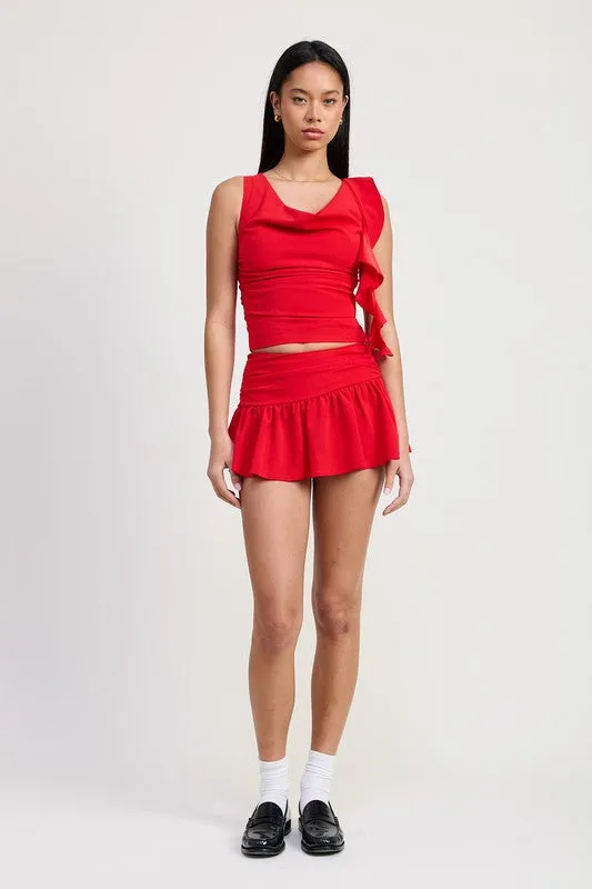 SLEEVELESS COWL NECK TOP