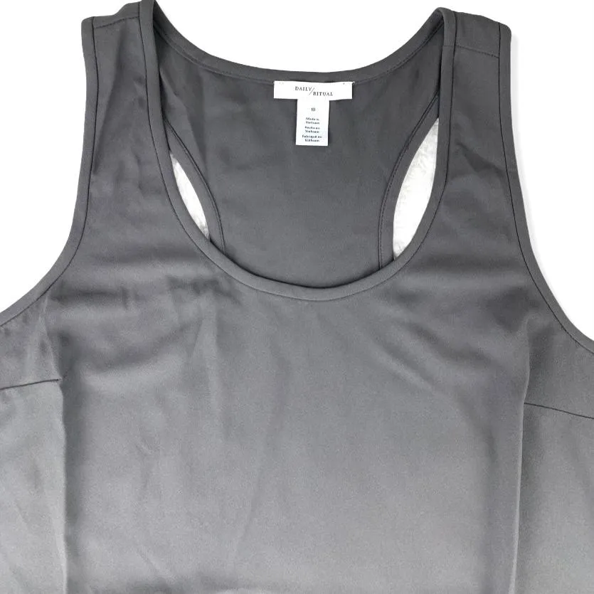 Sleeveless Gray Tank Top Scoop Neck Size 10 Women's Blouses