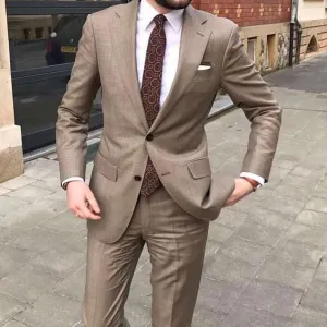 Slim Fit Men's Wedding Tuxedo Two Piece Custom Made Business Suits