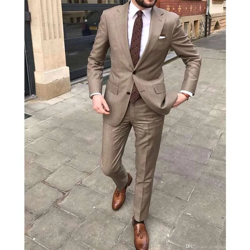 Slim Fit Men's Wedding Tuxedo Two Piece Custom Made Business Suits