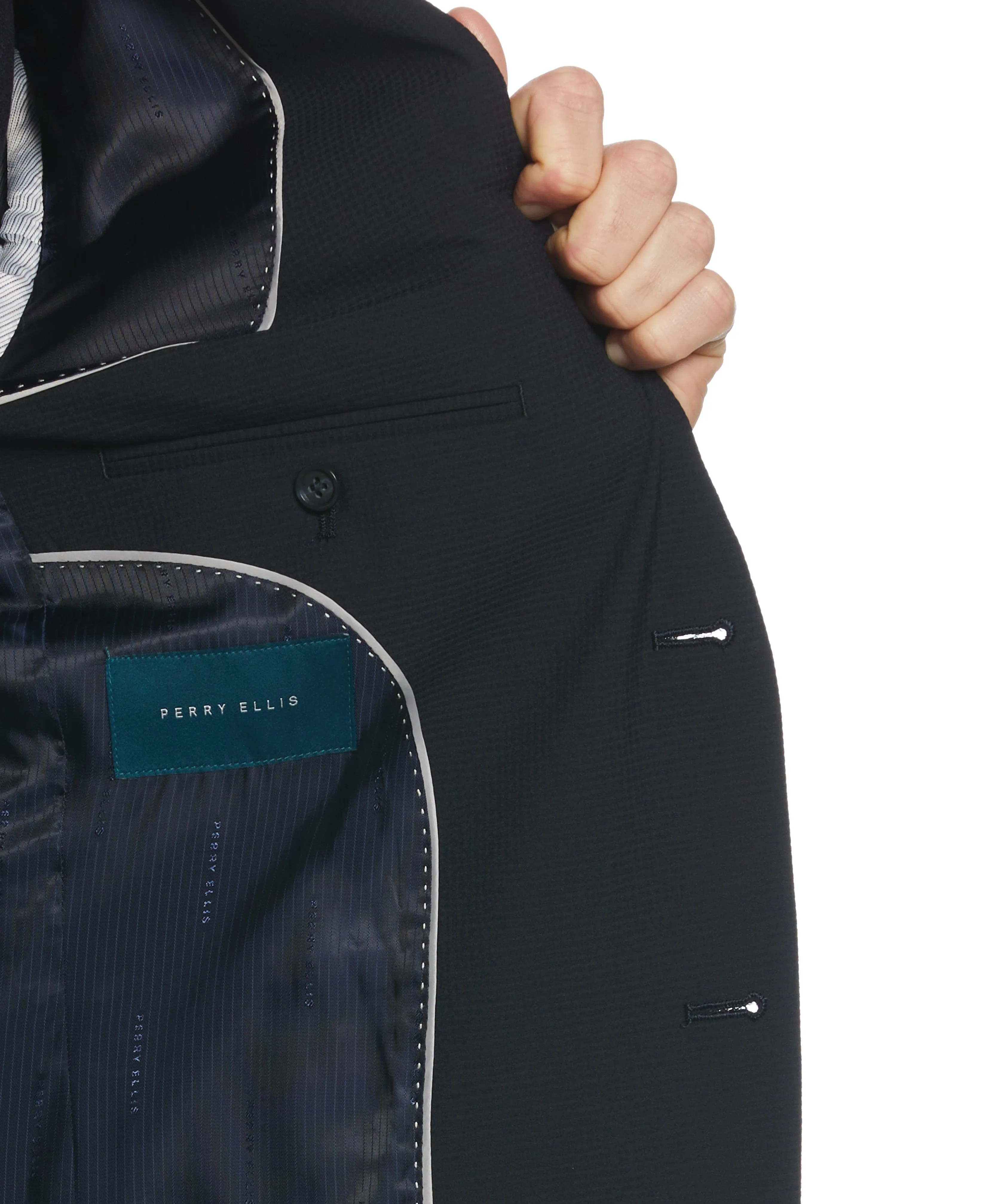 Slim Fit Micro Check Suit Jacket